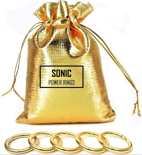 Sonic 5 Power Rings In A T Bag Etsy Power Ring Bags Sonic
