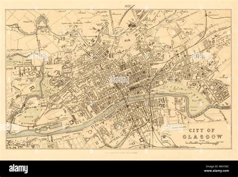 Vintage Map Of Glasgow Hi Res Stock Photography And Images Alamy