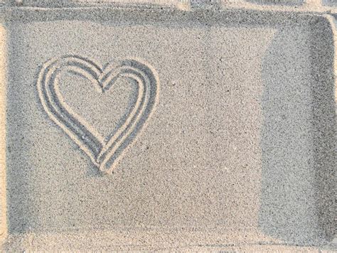 A Heart Drawn In The Sand In A Frame Copy Space Stock Photo Image Of