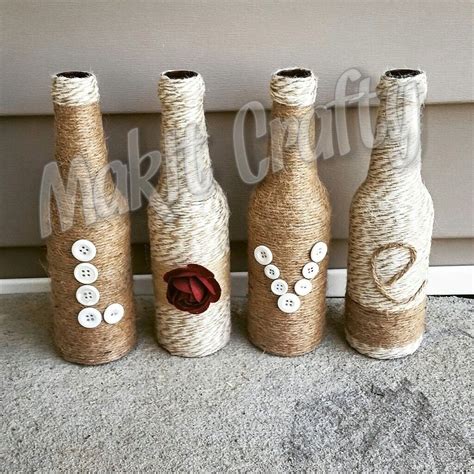 Twine Wrapped Bottleslove Or Home Bottlesbeer Bottle Decorwedding
