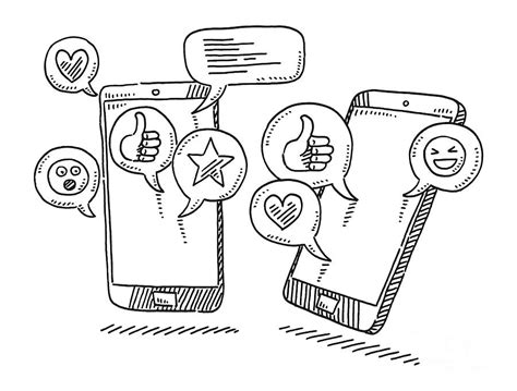 Social Media Icons Speech Bubbles Drawing Drawing By Frank Ramspott