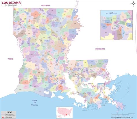 Zip Codes List For Louisiana Louisiana Zip Code Map