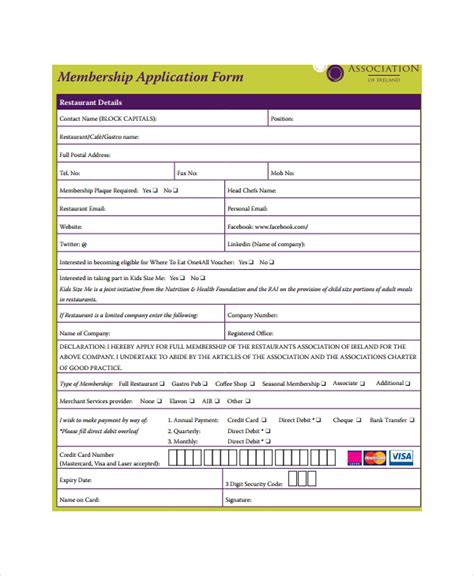 Free 8 Restaurant Application Forms In Pdf Ms Word
