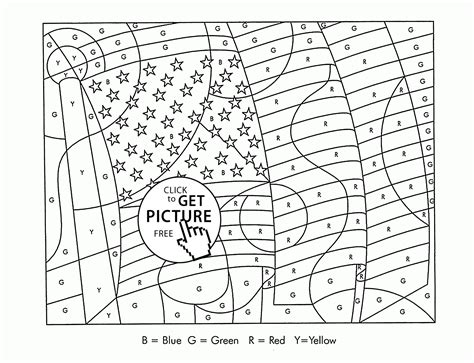 Download Color by Number Flag of USA coloring page for kids ...