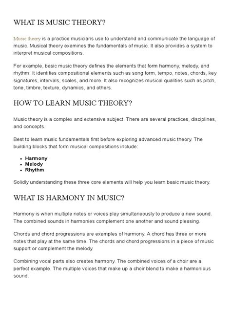 Basic Music Theory For Beginners Pdf