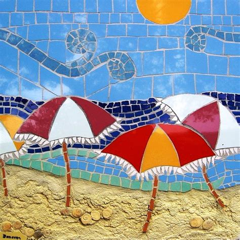 Beach Umbrellas Mosaic Garden Art Mosaic Art Mosaics Mosaic Stepping