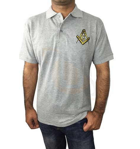 Masonic Polo Shirt With Embroidered Square Compass And G For Masons