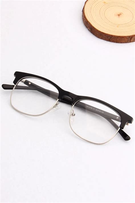 yc 2145 rectangle browline black eyeglasses frames leoptique
