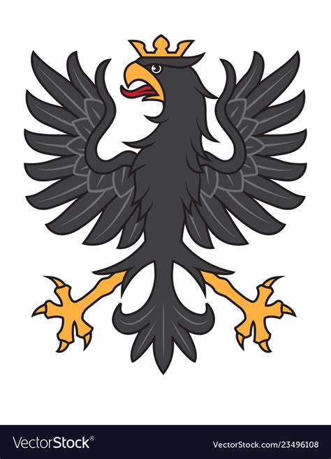 Heraldic Black Eagle With Crown Royalty Free Vector Image