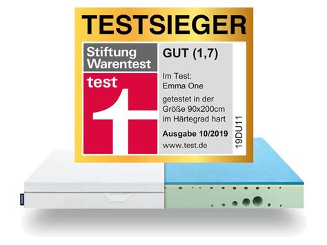 Stiftung warentest kauft dafür die matratzen von verschiedenen anbietern anonym in der größe 90 x 200 cm ein. Matratze »Emma One«, TESTSIEGER 2019 Stiftung Warentest ...