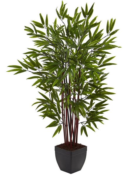 6 Bamboo Silk Tree With Planter Artificial Trees Silk Trees