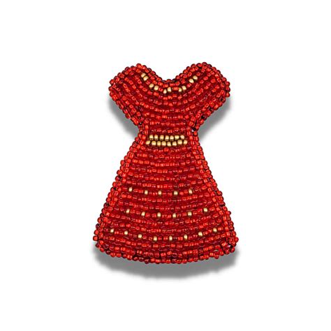 Beaded Red Dress Pin North Of 50 First Nations And Métis Art Boutique