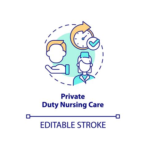 Private duty nursing care concept icon. Skilled specialist. Home health