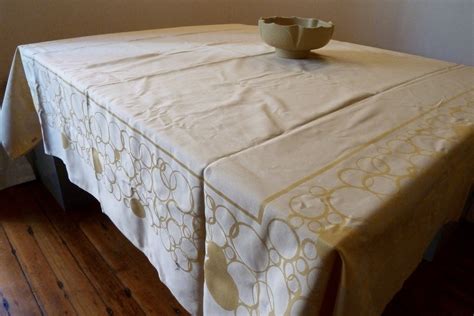 Vintage Frette Tablecloth Italian Damask Weave Cotton