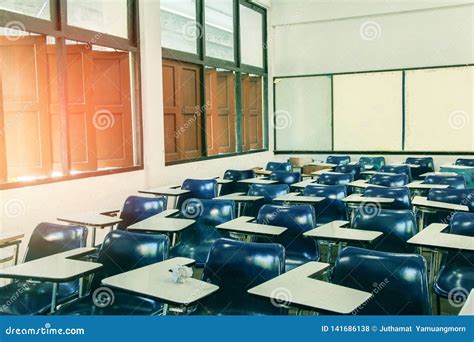Classroom In Background With Out No Student Or Teacher Stock Photo