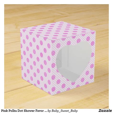 Pink Polka Dot Shower Favor Box Pink Favours Baby Shower Favor Boxes