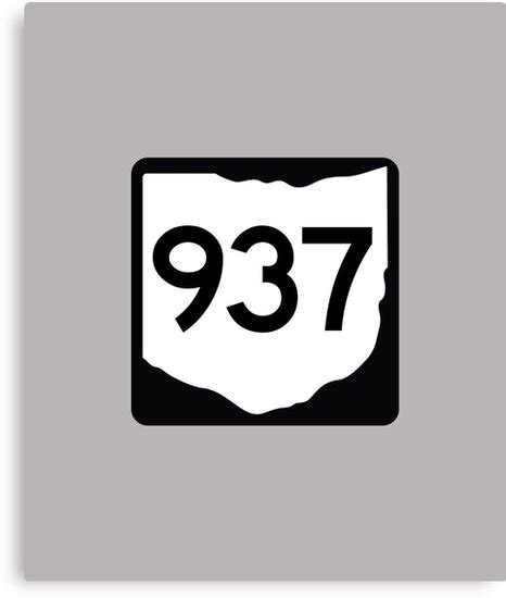 Ohio State Route 937 Area Code 937 Canvas Print By Srnac Redbubble