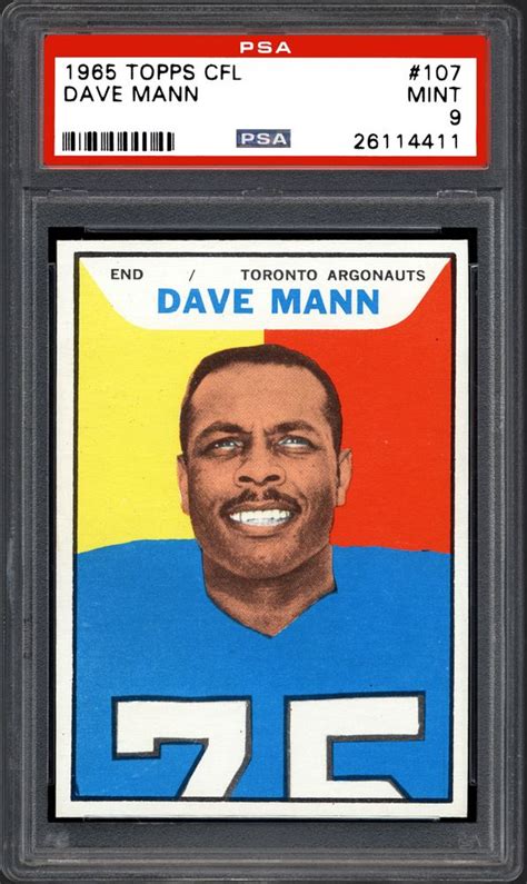 1965 Topps Cfl Dave Mann Psa Cardfacts®