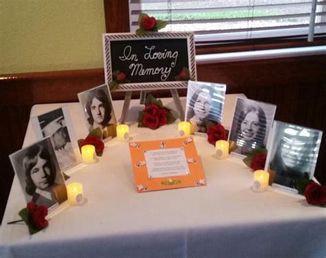 In Memory Table For Deceased Classmates Reunion Decorations 50th