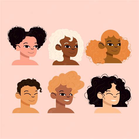 Premium Vector Flat Hand Drawn Curly Hair Types Pack