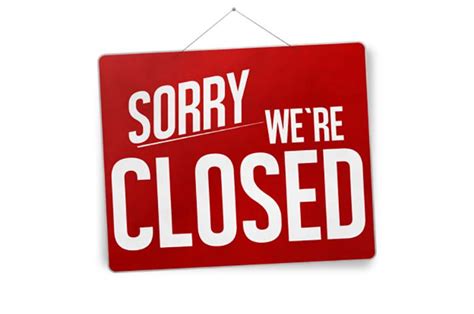 Sorry Were Closed Sign Template