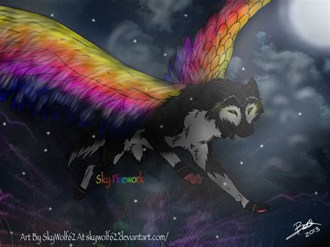 Flying Rainbow Wolf By Chibi Cola Skywolf62 On Deviantart