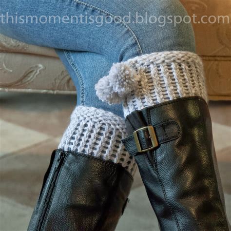 You can access the free pattern for these amazing knitted boot cuffs with a cable pattern from julie's. Loom Knitting by This Moment is Good!: LOOM KNIT BOOT CUFF