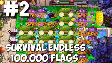 Plants Vs Zombies Survival Endless 100000 Flags Part 2 20 40 Flags