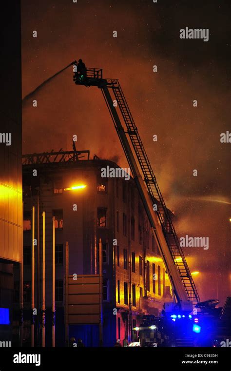 Firefighters Tackle A Huge Blaze In Glasgow City Centre At The Former