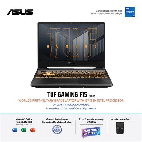 Asus Tuf Gaming F15 Fx507zr Hq003w I7 12700hram 16gb Ddr5 4800hz1tb