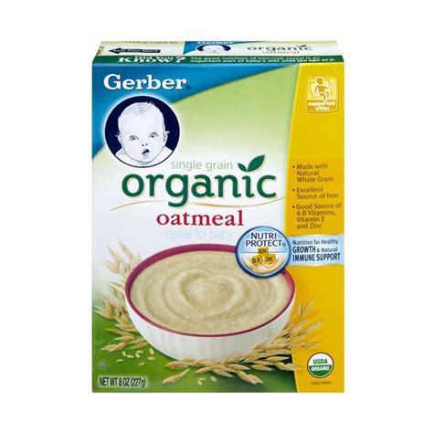 Gerber Single Grain Organic Oatmeal Cereal For Baby 8 Oz Instacart