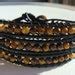 Tiger Eye And Leather Triple Wrap Bracelet By Tinacdesigns On Etsy