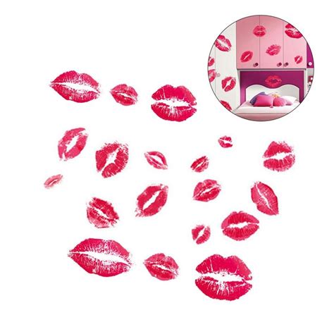 Kissing Lips Wall Art Decal Stickers Decor In 2020 Decal Wall Art