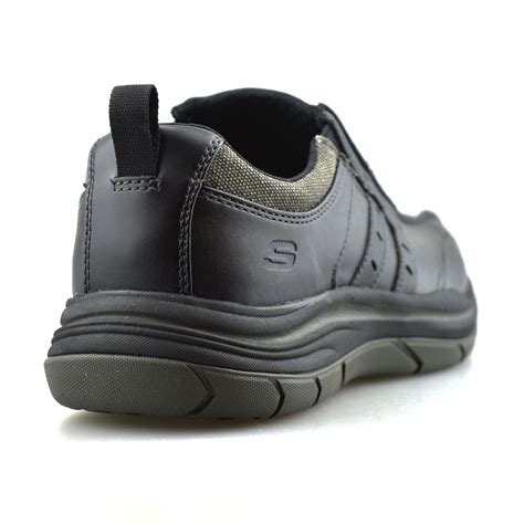Mens Skechers Leather Wide Fit Slip On Memory Foam Walking Loafers Shoes Size Ebay