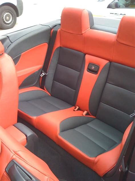 Vw Custom Car Auto Interior Red And Black Two Tone Back Rear Seat Car