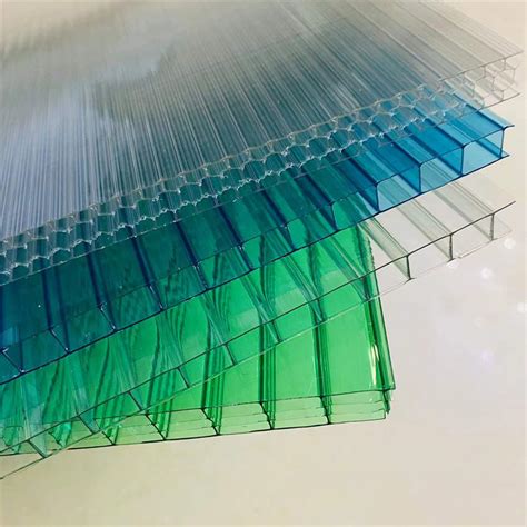 19 Mm Plastic Hollow Polycarbonate Sheet 20mm Green Blue Sun Shade Sheets China Polycarbonate