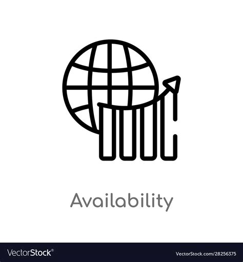 Outline Availability Icon Isolated Black Simple Vector Image