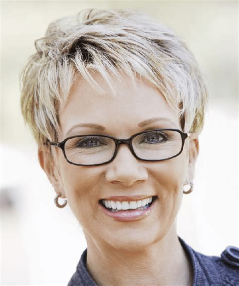 Pixie is a perfect cut for brave personalities. 50 Classy Hairstyles for 50 to 60 Years Old Women With Glasses