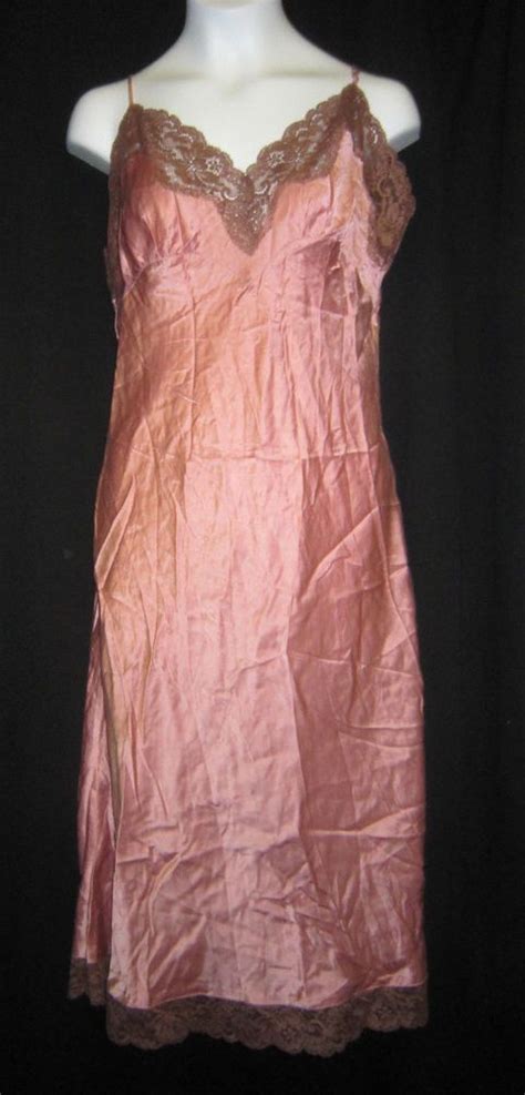 Victorias Secret Silk Small Mauve Rose Pink Long Nightgown Free