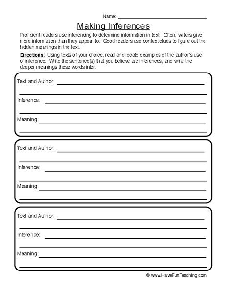 Making Inferences 1 Worksheet For 2nd 5th Grade Lesson Planet
