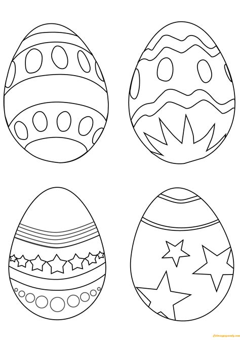 Simple Easter Eggs Coloring Pages Free Printable Coloring Pages