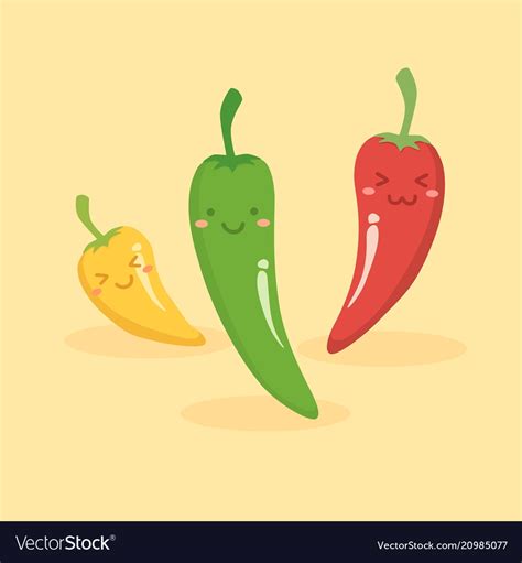 Cute Chili Pepper Vegetable Mascot Royalty Free Vector Image