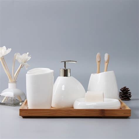Ceramics Bathroom Accessories Set Soap Dispensertoothbrush Holder