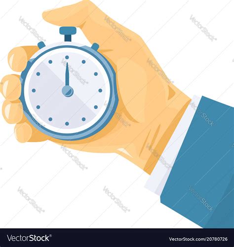 Hand With Stopwatch Royalty Free Vector Image Vectorstock