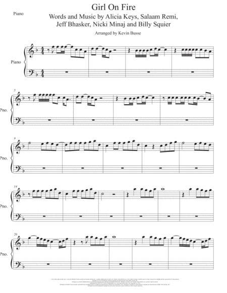Girl On Fire Piano By Alicia Keys Digital Sheet Music For Individual
