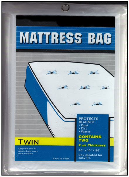 Mattress bags are the protection for your mattress when they are not in use. Twin Plastic Mattress Bag