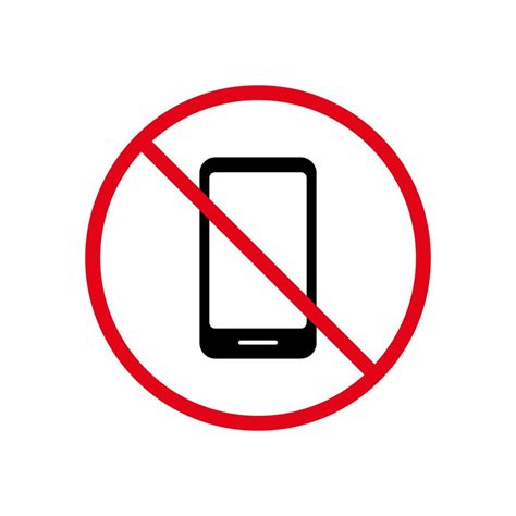 No Smartphone Black Silhouette Ban Icon Telephone Cellphone Forbidden