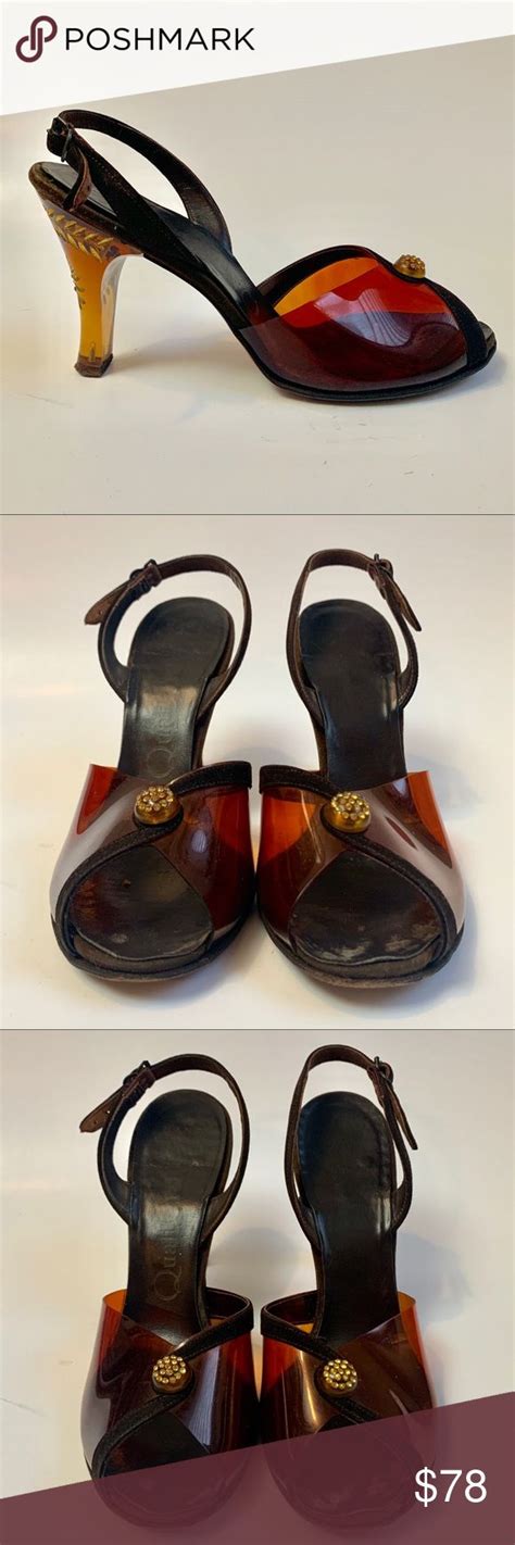 Vintage 1950s Vinyl Peep Toe Slingback Heels Shoes Women Heels