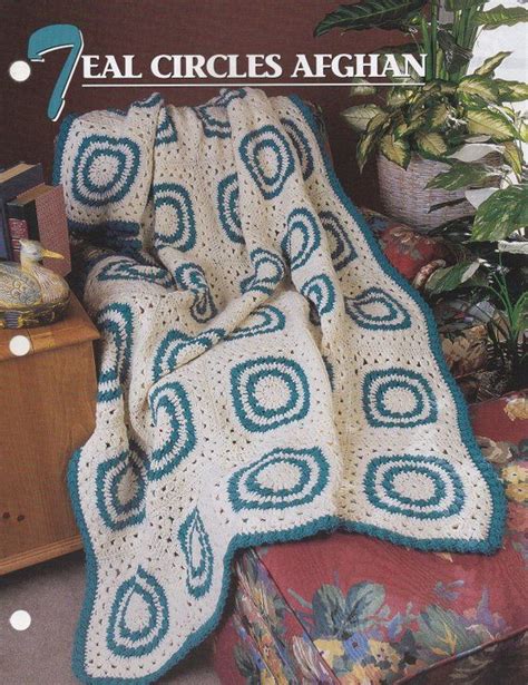Teal Circles Afghan Annies Attic Crochet Quilt And Afghan Pattern Club