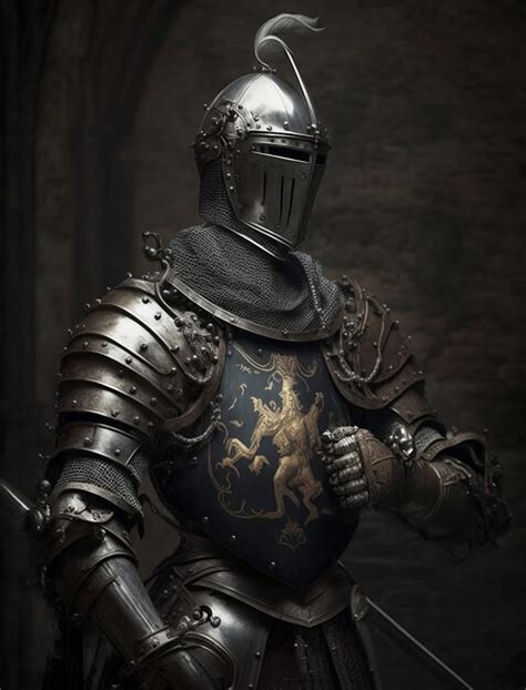 Premium Photo Medieval Knight In Shining Armour